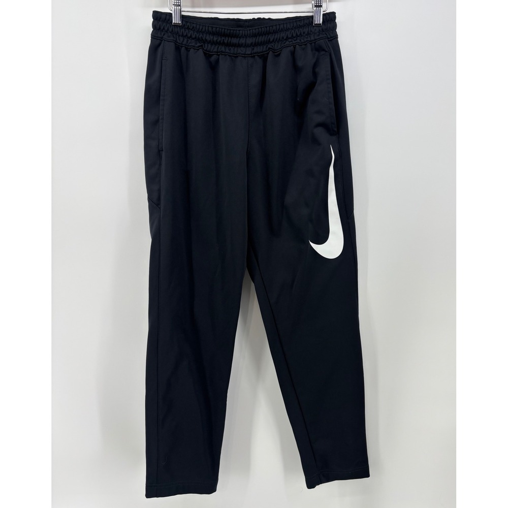 Nike Dri-Fit Pants Men's S Black Swoosh Tapered Training AT3260-010